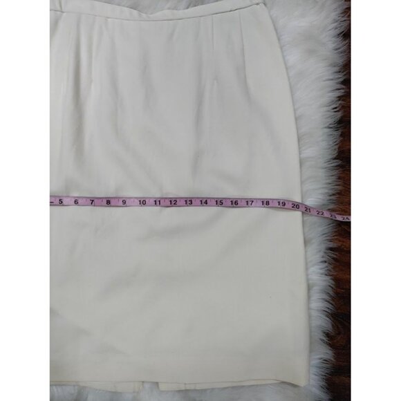 NWT Pendleton 100% Wool Pleated Front Pencil Skirt White Women's Petite Size 12 - Picture 9 of 13